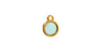 24K Gold (Plated) Transparent Sea Green Resin Round Focal 8x11mm