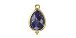 Lapis w/ Gold Finish Faceted Teardrop Focal 12x21mm