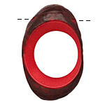 Tagua Nut Red Open Slice (side drilled) 33-45x24-36mm