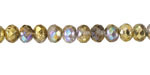 Czech Glass Textured Crystal AB w/ Gold Fire Polished Rondelle 5x7mm