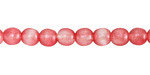 Czech Glass Crystal w/ Textured Pink Luster Round Druk 6mm
