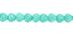 Czech Glass Turquoise Lustered Heart 6mm