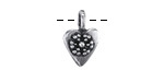 Mykonos Antique Silver (plated) Folksy Heart Focal 11x23mm