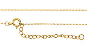 Waterproof 18K Gold PVD Plated Stainless Steel Tiny Cable Chain, 18" Finished w/ 2" extender, 1.5x1mm links