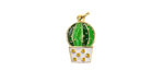 18k Gold (plated) Enamel Barrel Cactus Focal 9x15mm