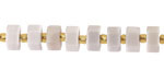White Agate Microfaceted Hexagon Heishi 4x8mm