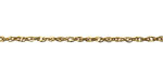 Waterproof 18K Gold PVD Plated Stainless Steel Figaro Chain, 1.25x1.64mm links, 25ft Spool