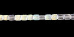 Czech Glass Textured Crystal AB Cube 4mm