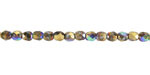 Czech Glass White AB w/ Gold Fire Polished Round 4mm