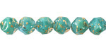 Czech Glass Turquoise Blue Mix w/ Antique Gold Finish Chandelier Cut 8mm