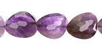 Amethyst Microfaceted Puff Pear 13x16mm