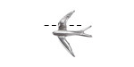 Antique Silver (plated) Swallow Focal 15x18mm