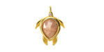 Peach Moonstone w/ Gold Finish Sea Turtle Focal 15x19mm