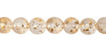 Czech Glass Textured Crystal w/ Gold Flecks Round Druk 8mm