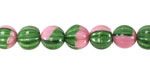 Czech Glass Pink Water Lily Melon Round 8mm