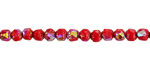 Czech Glass Ruby Red AB w/ Gold Lantern 4mm