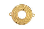 24K Gold (plated) Coiled Rope Open Circle Focal Link 30x24mm