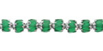 Czech Glass Emerald w/ Silver Lantern 6mm