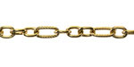 Waterproof 18K Gold PVD Plated Stainless Steel 1:3 Textured Cable Chain, 5' Package