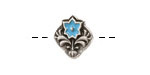 TierraCast Antique Silver (plated) Light Sky Blue Enamel Flower Square Button 14x15mm