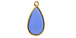 24k Gold (Plated) Transparent Sapphire Resin Drop Focal 13x23mm