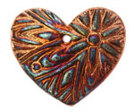 Xaz Raku Flash Starburst Heart Focal 44-46x37-39mm