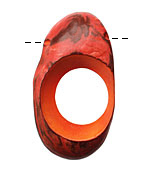 Tagua Nut Orange Open Slice (side drilled) 33-45x24-36mm