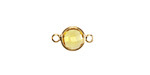 Yellow Crystal Round Link in Gold Finish Bezel 14.5x8.5mm