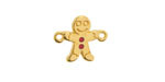 24K Gold (plated) Gingerbread Man Link 17.5x14.5mm