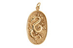 Nina Designs Bronze Flower and Snake Pendant 15x30mm
