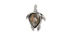 Labradorite (A) w/ Silver Finish Sea Turtle Focal 15x19mm