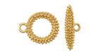 Satin Hamilton Gold (plated) Beaded Toggle Clasp 19x16mm, 20mm Bar