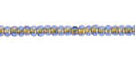 Czech Glass Matte Light Sapphire w/ Antique Gold Trica Beads 3x4mm