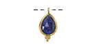 Lapis w/ Gold Finish Faceted Teardrop Focal 10x12mm