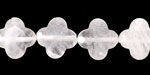 Rock Crystal Quartz Faceted Quatrefoil 13mm