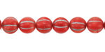 Czech Glass Matte Ruby w/ Silver Melon Round 8mm