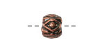 Mykonos Antique Copper (plated) Diamond Pattern Bead 10x12mm