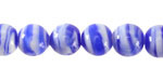 Cobalt & White Swirl Lampwork Glass Round 10mm