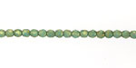 Czech Glass Matte Teal w/ Gold Flecks Fire Polished Round 3mm