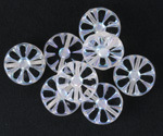 Czech Glass Crystal AB Flower Window Coin 12mm