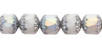 Czech Glass White AB w/ Silver Finish Lantern 10mm