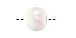 Mykonos Ceramic Iridescent White Rondelle 13x15-16mm