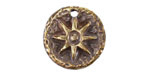 Mykonos Antique Brass (plated) Sun Coin Focal 22mm