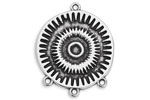 Antique Silver (plated) Radiating Sun 1-3 Chandelier Focal Link 26x32mm