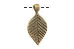 Mykonos Antique Brass (plated) Small Linear Leaf Drop 14x29mm