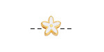 24K Gold (plated) White Enamel Flower Bead 11mm