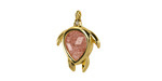 Strawberry Quartz w/ Gold Finish Sea Turtle Focal 15x19mm