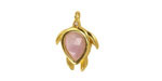 Kunzite w/ Gold Finish Sea Turtle Focal 15x19mm