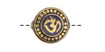 Nepalese Brass Om w/ Inlaid Lapis Coin Bead 20mm