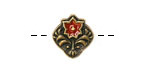 TierraCast Antique Brass (plated) Red Enamel Flower Square Button 14x15mm